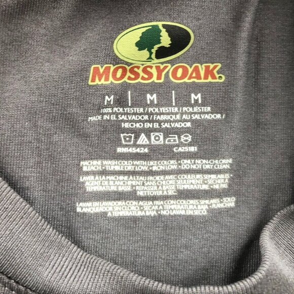 Mossy Oak Mens T-Shirt Medium Short Sleeve Performance Tee Crew Neck Gray Casual - Picture 3 of 6